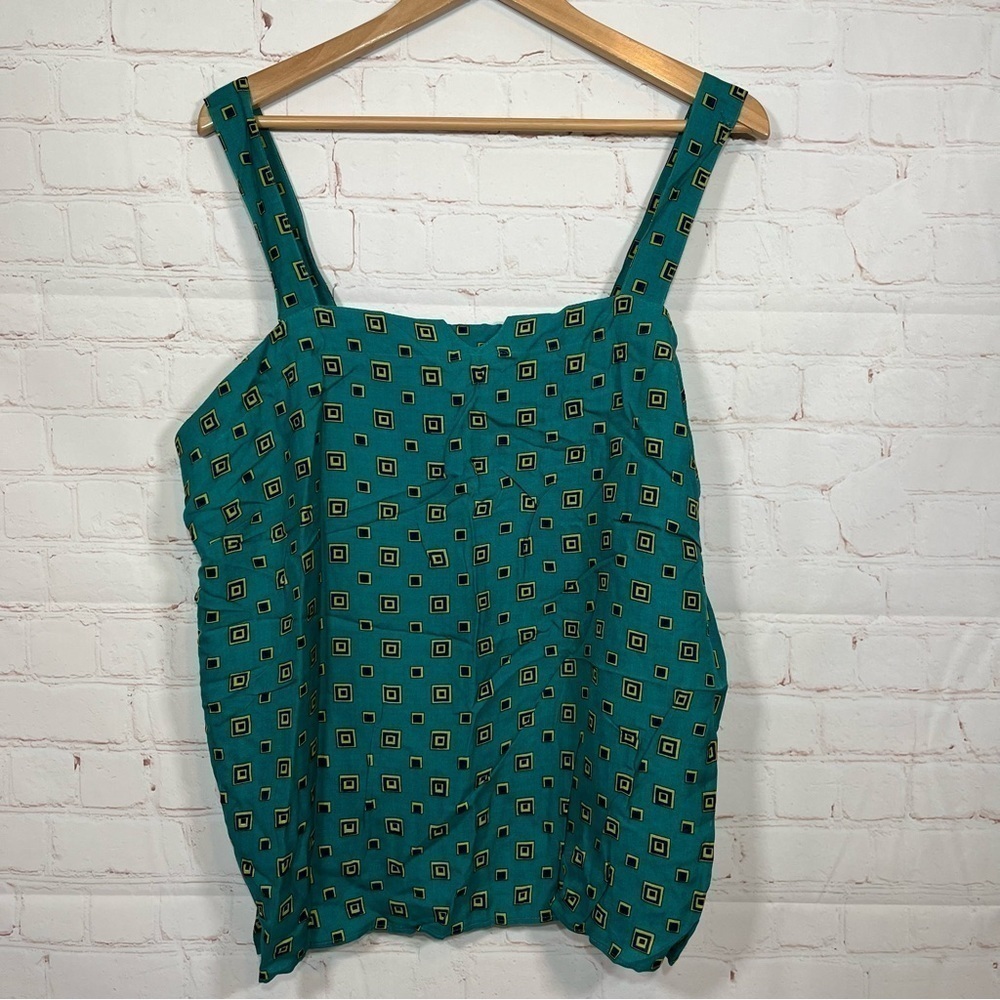 Vintage C.M Shapes Tank Top Womens 24 Green Boxy Made In USA